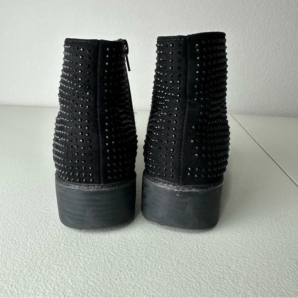 Steve Madden Girls Black Jelaine Grunge Edgy Stud Side Zipper Boots Booties 5